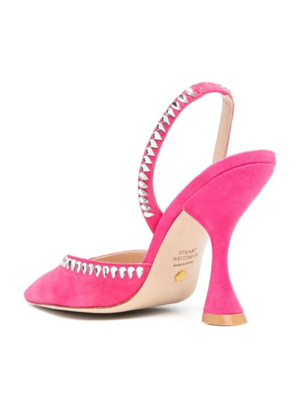 Stuart Weitzman Gemcut Curve Pointed Toe Slingback Pump - Picture 2 of 5